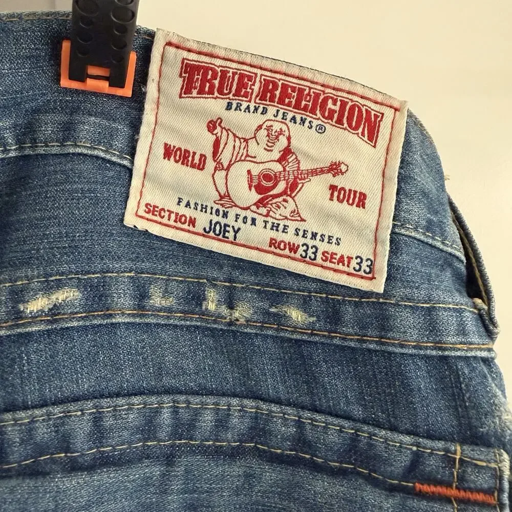 True Religion Joey Distressed Patchwork Flare Jeans Mens 33x33 Vintage Y2K